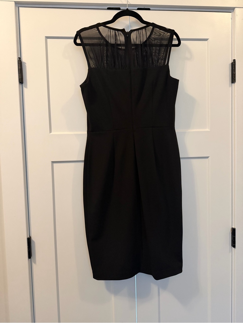 NWT Calvin Klein Black Mesh Illusion Sheath Dress Size 10 MSRP $134 - Picture 2 of 3